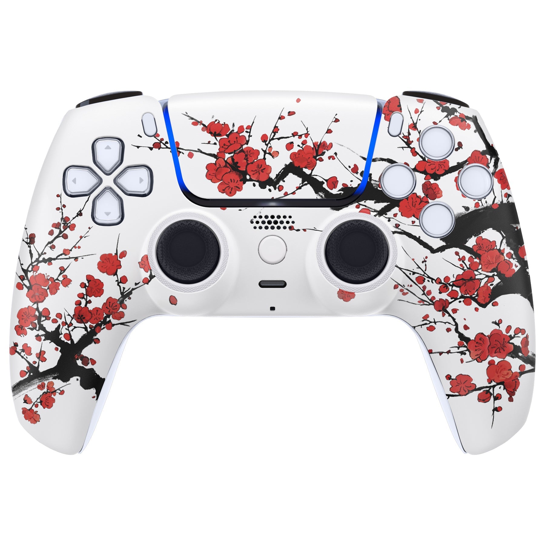 eXtremeRate LUNA Redesigned Replacement Front Shell with Touchpad Compatible with PS5 Controller BDM-010/020/030/040/050 - Winter Blossom eXtremeRate