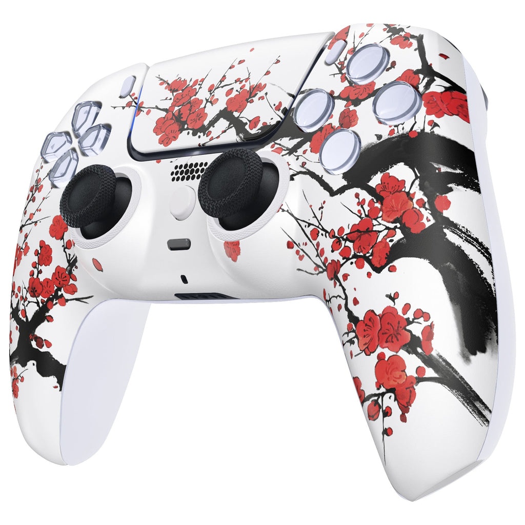 eXtremeRate LUNA Redesigned Replacement Front Shell with Touchpad Compatible with PS5 Controller BDM-010/020/030/040/050 - Winter Blossom eXtremeRate
