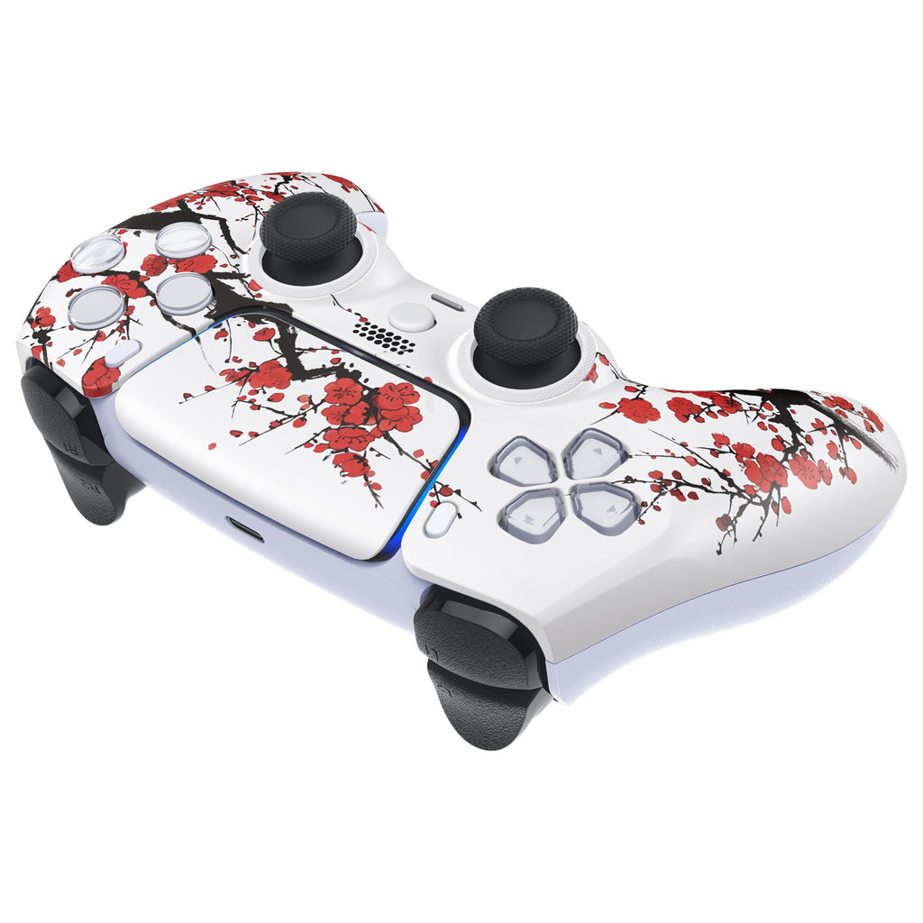 eXtremeRate LUNA Redesigned Replacement Front Shell with Touchpad Compatible with PS5 Controller BDM-010/020/030/040/050 - Winter Blossom eXtremeRate