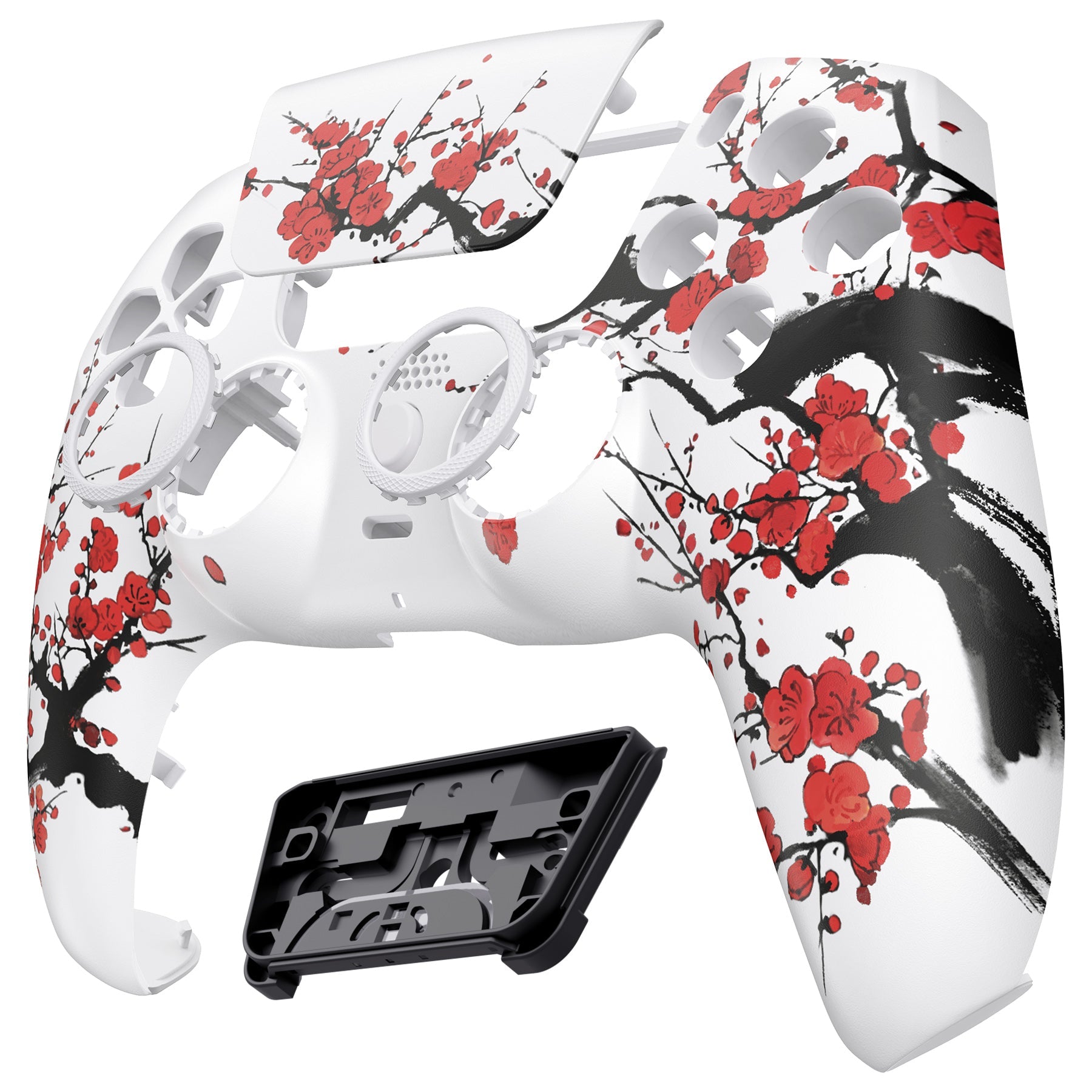 eXtremeRate LUNA Redesigned Replacement Front Shell with Touchpad Compatible with PS5 Controller BDM-010/020/030/040/050 - Winter Blossom eXtremeRate