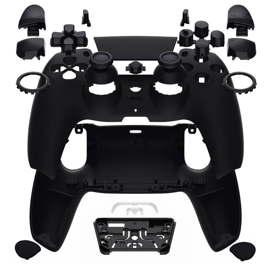 eXtremeRate LUNA Redesigned Replacement Full Set Shells with Buttons Compatible with PS5 Controller BDM-030/040/050 - Black eXtremeRate