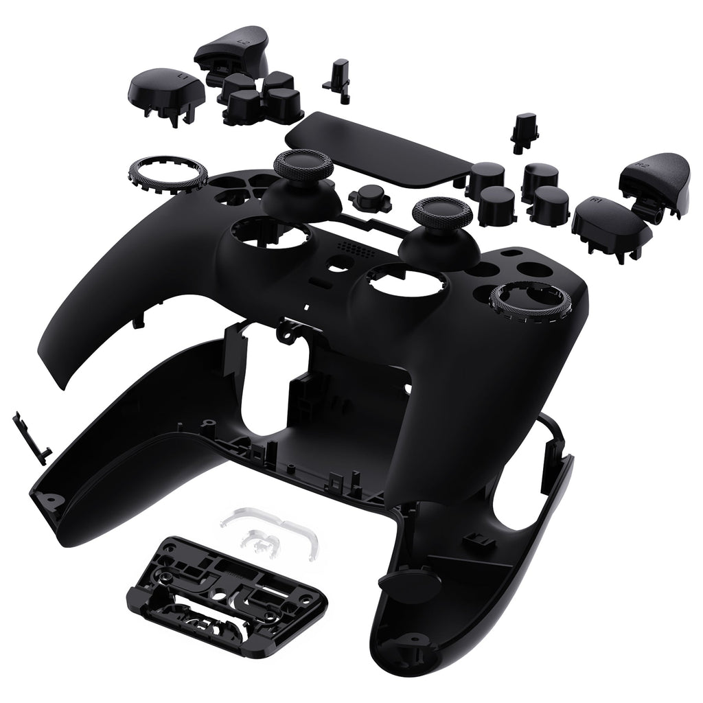 eXtremeRate LUNA Redesigned Replacement Full Set Shells with Buttons Compatible with PS5 Controller BDM-030/040/050 - Black eXtremeRate