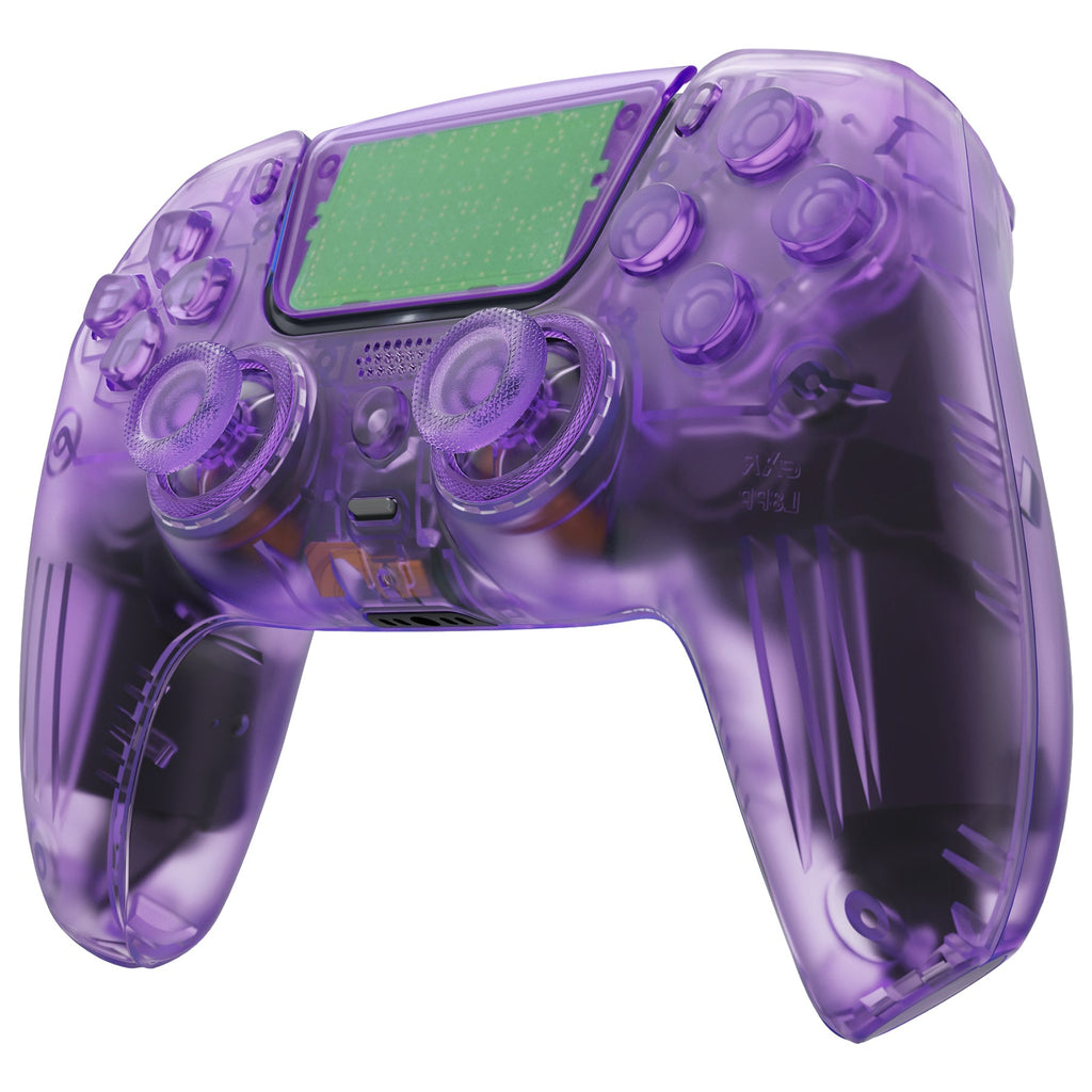 eXtremeRate LUNA Redesigned Replacement Full Set Shells with Buttons Compatible with PS5 Controller BDM-030/040/050 - Clear Atomic Purple eXtremeRate