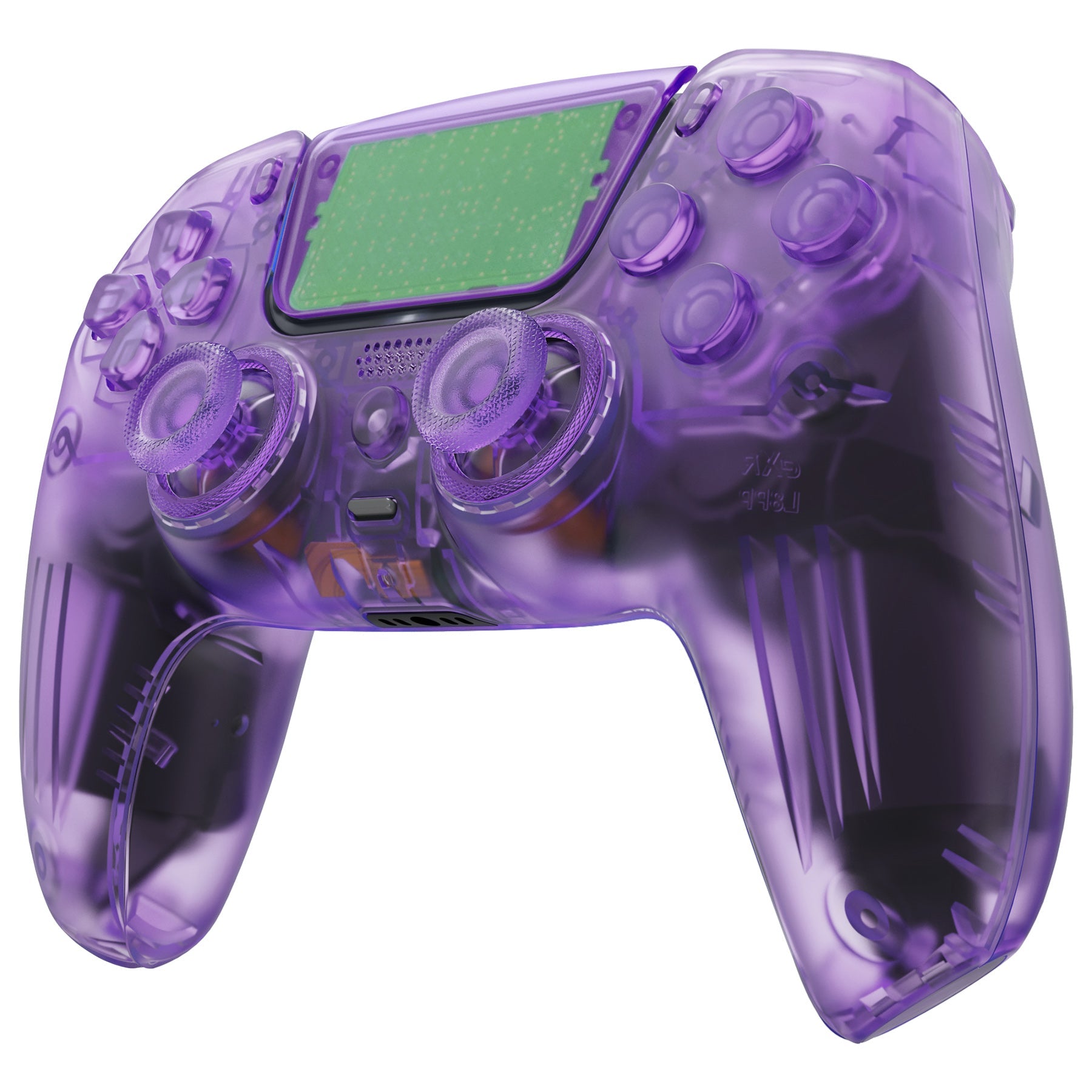 eXtremeRate LUNA Redesigned Replacement Full Set Shells with Buttons Compatible with PS5 Controller BDM-030/040/050 - Clear Atomic Purple eXtremeRate