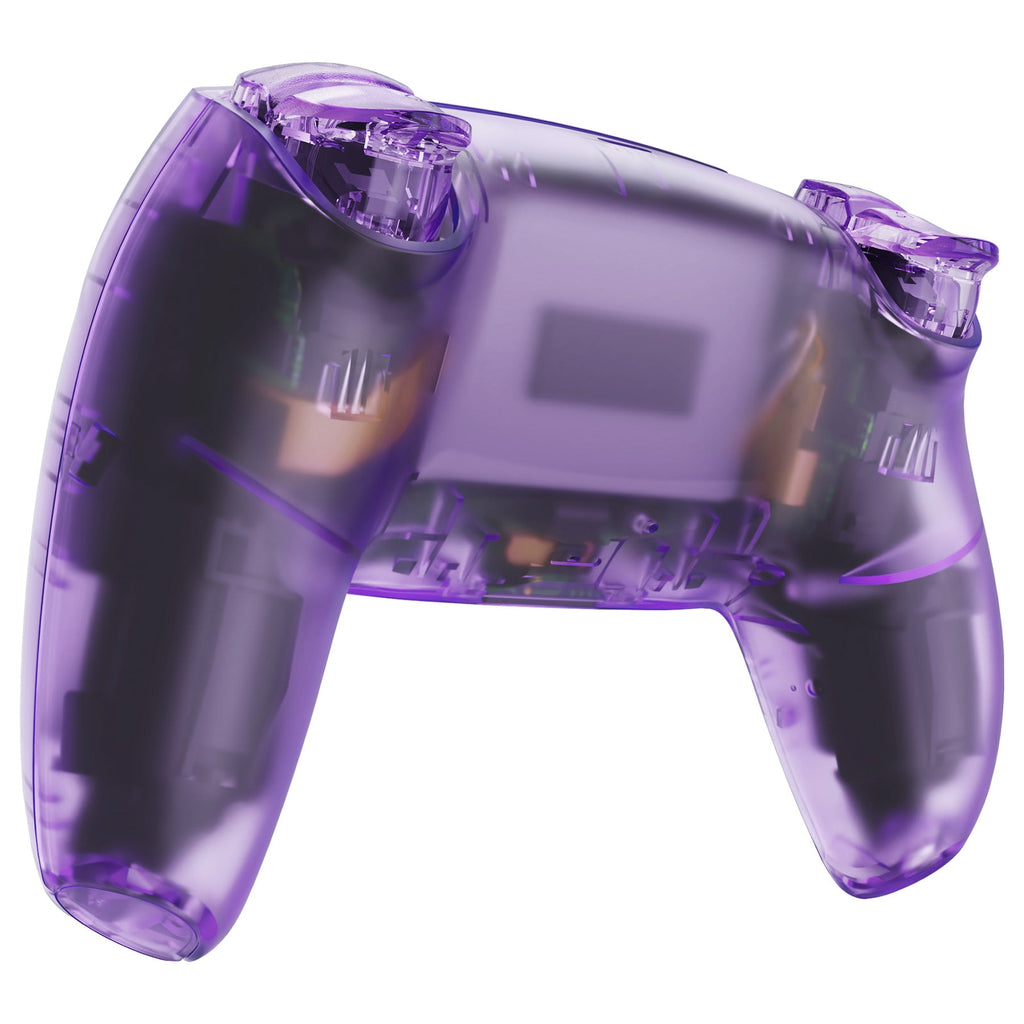 eXtremeRate LUNA Redesigned Replacement Full Set Shells with Buttons Compatible with PS5 Controller BDM-030/040/050 - Clear Atomic Purple eXtremeRate