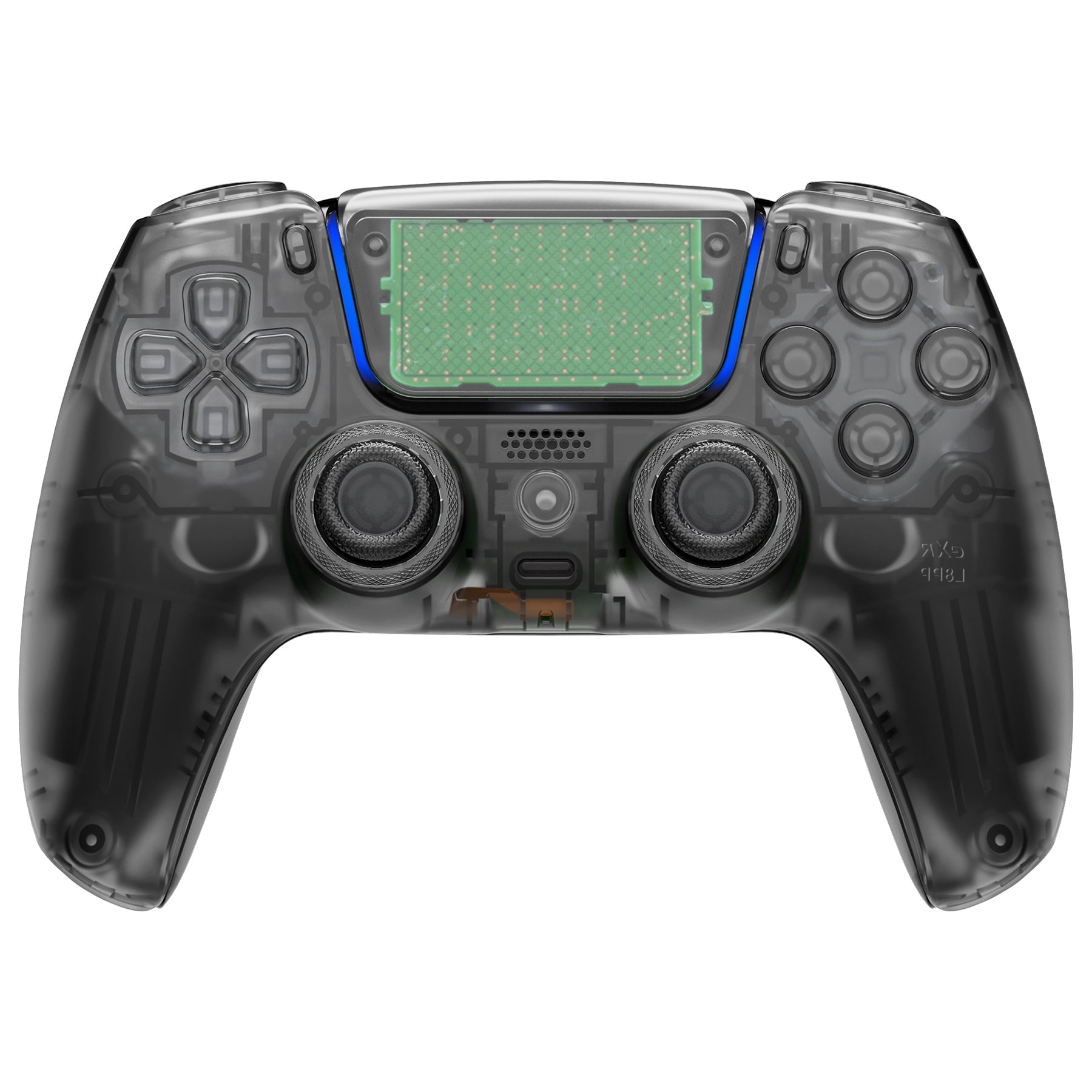 eXtremeRate LUNA Redesigned Replacement Full Set Shells with Buttons Compatible with PS5 Controller BDM-030/040/050 - Clear Black eXtremeRate