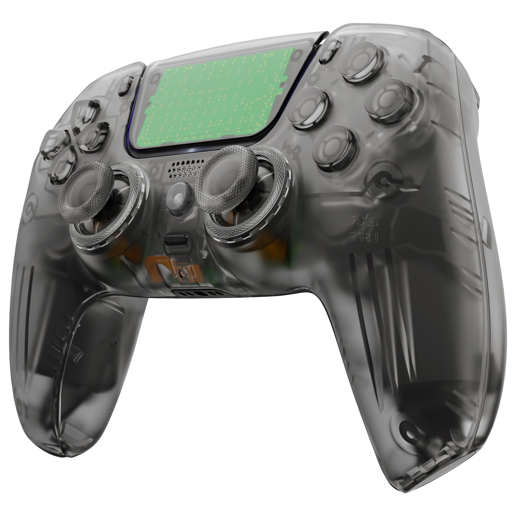 eXtremeRate LUNA Redesigned Replacement Full Set Shells with Buttons Compatible with PS5 Controller BDM-030/040/050 - Clear Black eXtremeRate
