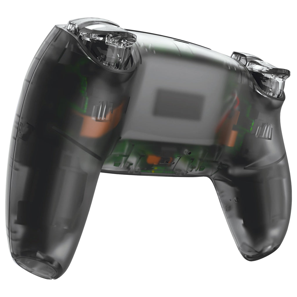 eXtremeRate LUNA Redesigned Replacement Full Set Shells with Buttons Compatible with PS5 Controller BDM-030/040/050 - Clear Black eXtremeRate
