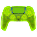 eXtremeRate LUNA Redesigned Replacement Full Set Shells with Buttons Compatible with PS5 Controller BDM-030/040/050 - Clear Lime Green eXtremeRate