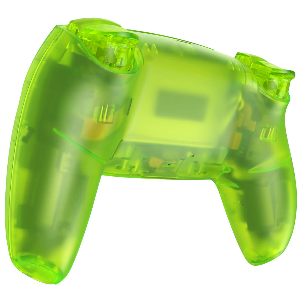 eXtremeRate LUNA Redesigned Replacement Full Set Shells with Buttons Compatible with PS5 Controller BDM-030/040/050 - Clear Lime Green eXtremeRate