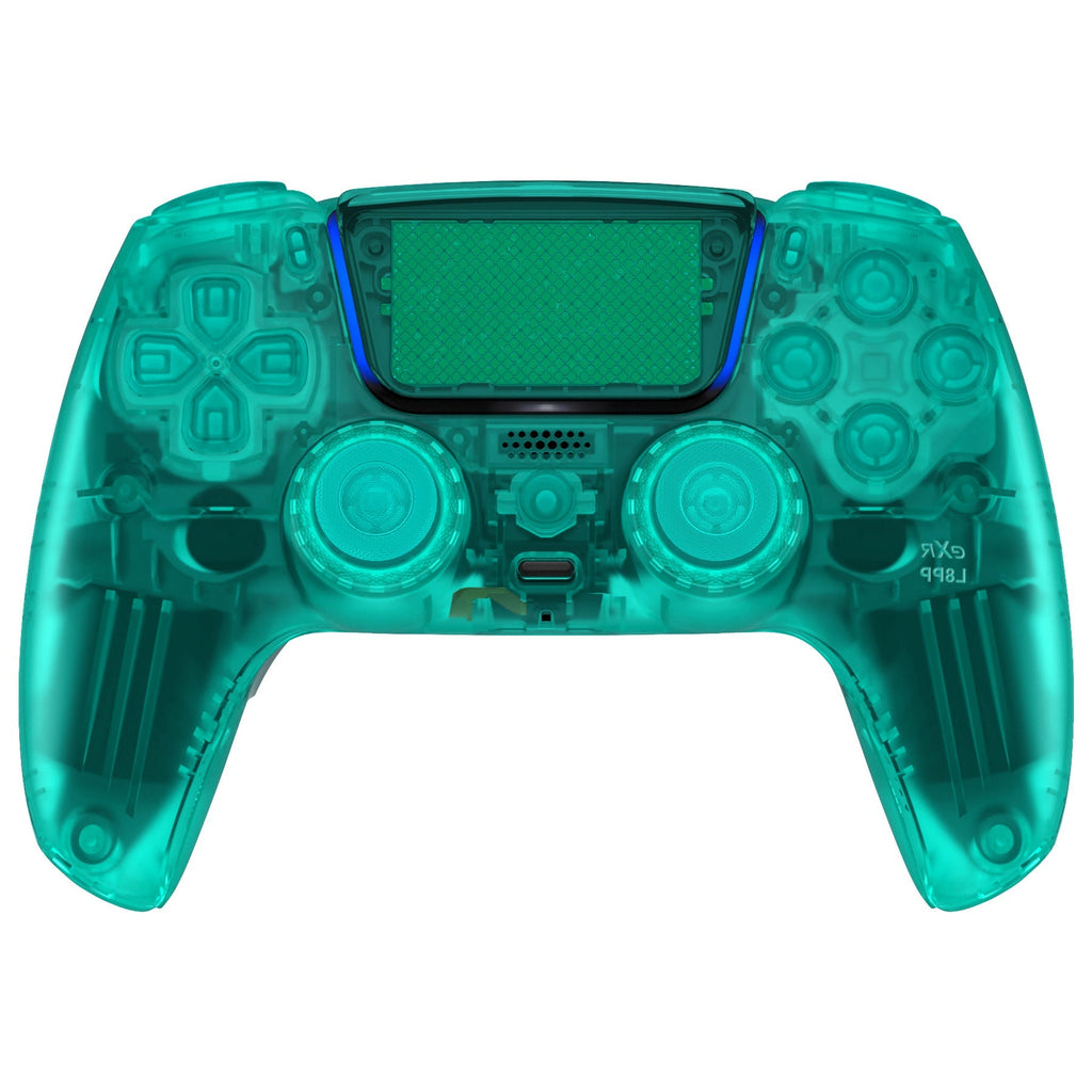 eXtremeRate LUNA Redesigned Replacement Full Set Shells with Buttons Compatible with PS5 Controller BDM-030/040/050 - Emerald Green eXtremeRate