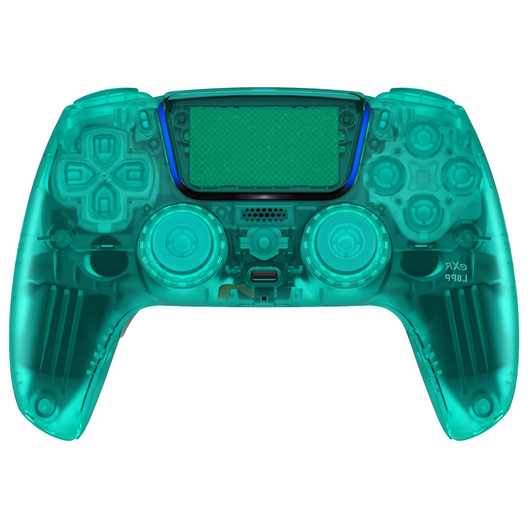 eXtremeRate LUNA Redesigned Replacement Full Set Shells with Buttons Compatible with PS5 Controller BDM-030/040/050 - Emerald Green eXtremeRate