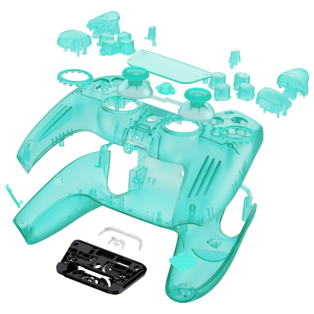 eXtremeRate LUNA Redesigned Replacement Full Set Shells with Buttons Compatible with PS5 Controller BDM-030/040/050 - Emerald Green eXtremeRate