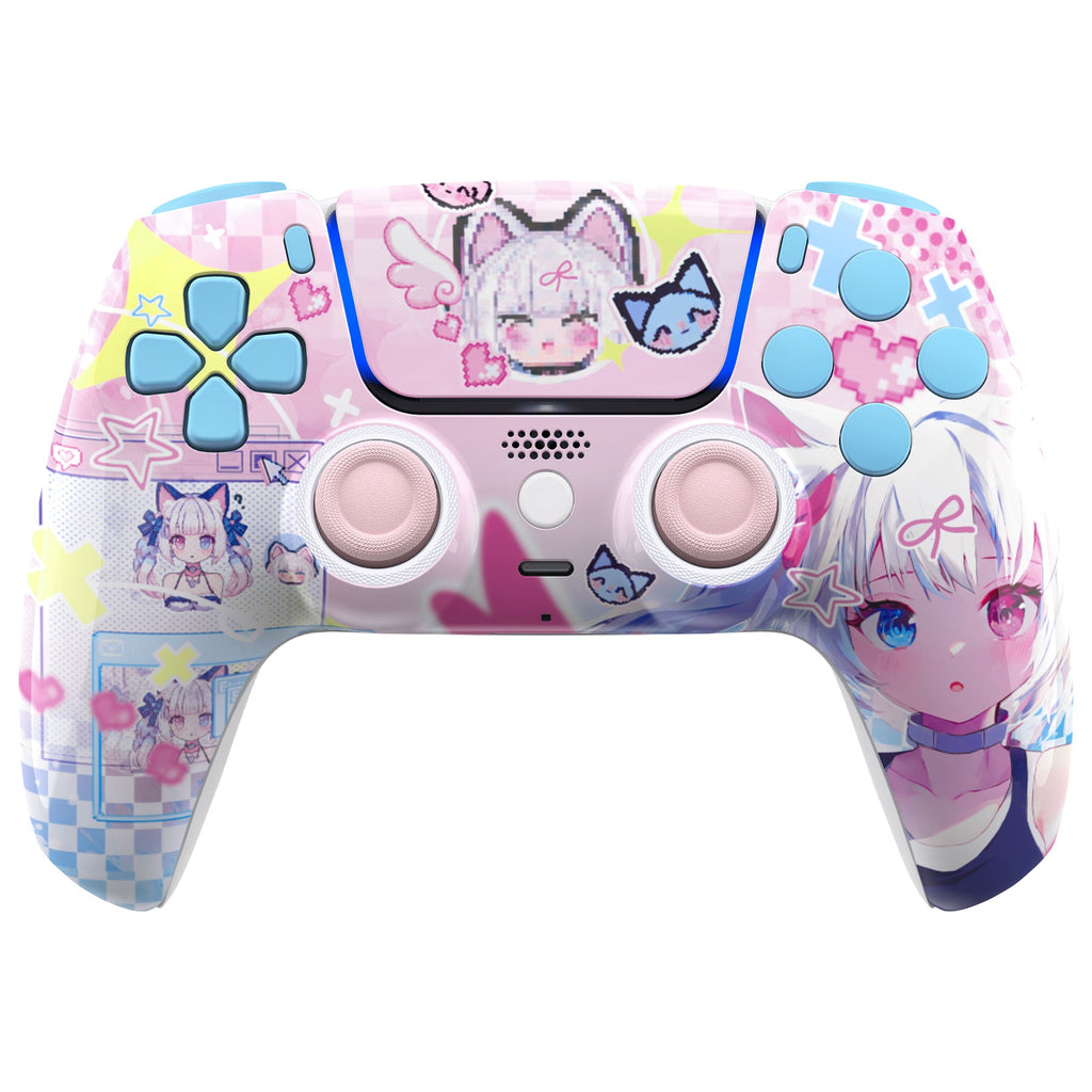 eXtremeRate LUNA Redesigned Replacement Full Set Shells with Buttons Compatible with PS5 Controller BDM-030/040/050 - MeWoow eXtremeRate