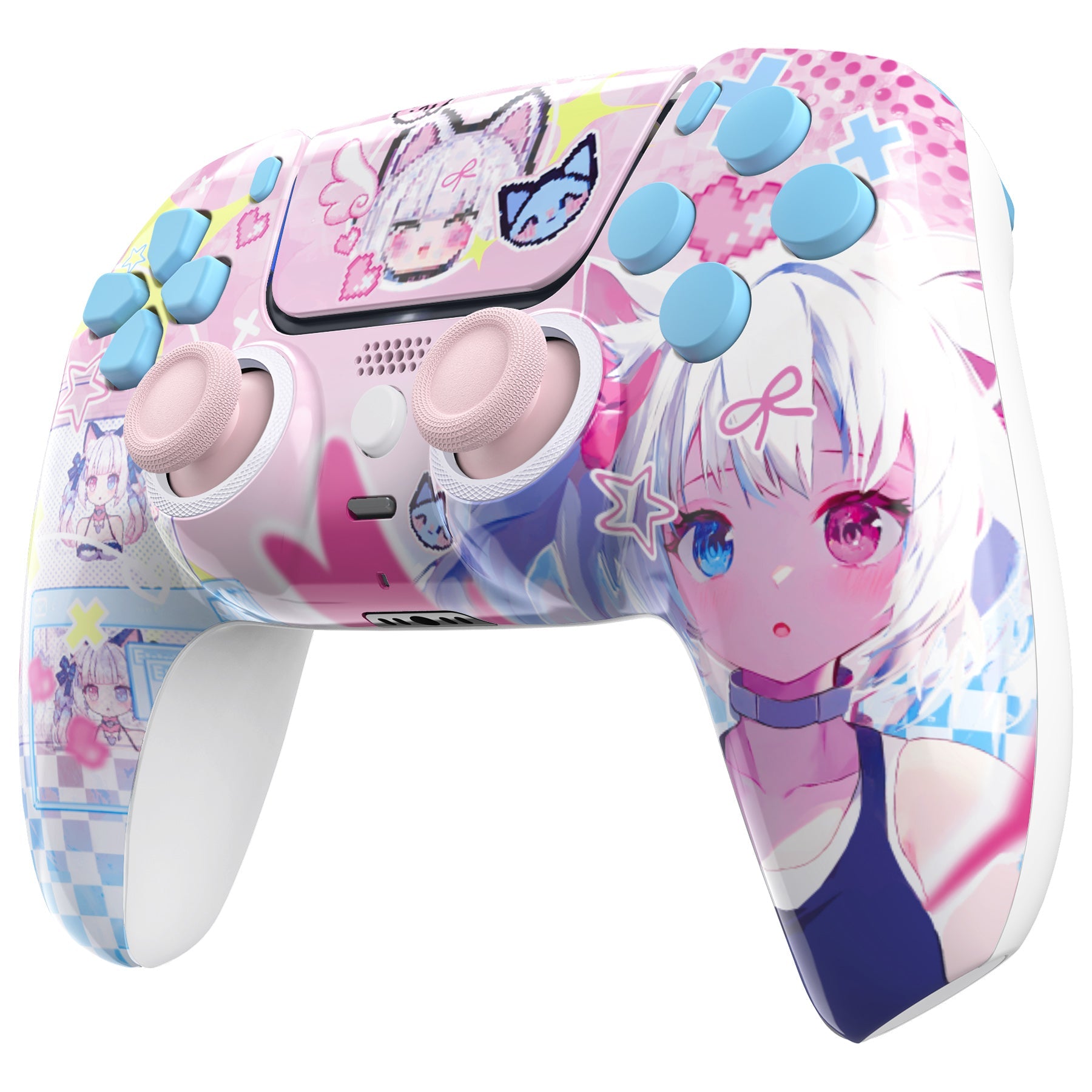 eXtremeRate LUNA Redesigned Replacement Full Set Shells with Buttons Compatible with PS5 Controller BDM-030/040/050 - MeWoow eXtremeRate