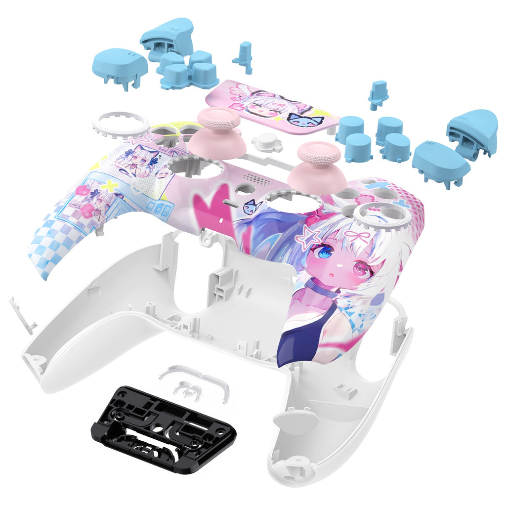 eXtremeRate LUNA Redesigned Replacement Full Set Shells with Buttons Compatible with PS5 Controller BDM-030/040/050 - MeWoow eXtremeRate
