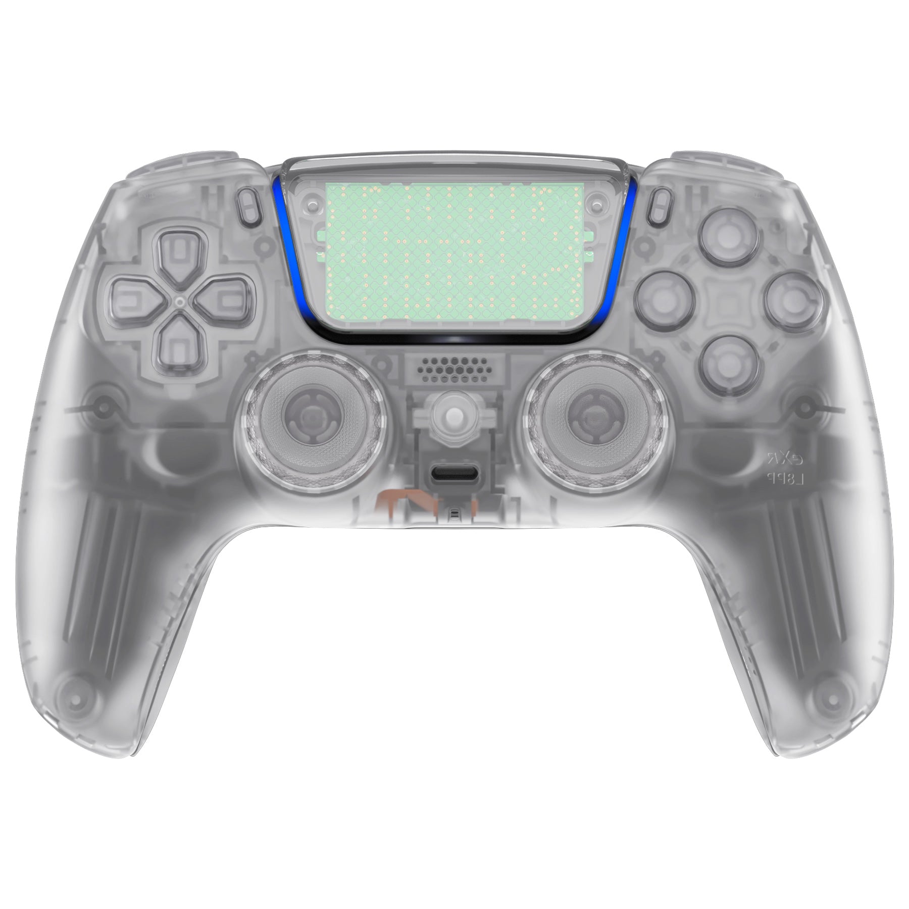 eXtremeRate LUNA Redesigned Replacement Full Set Shells with Buttons Compatible with PS5 Controller BDM-030/040/050 - Glow in Dark - Green eXtremeRate