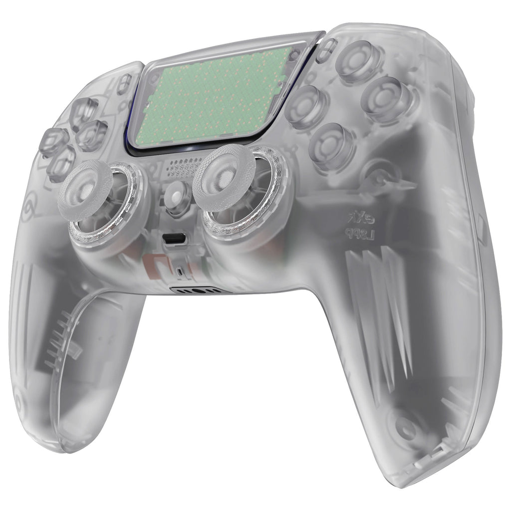 eXtremeRate LUNA Redesigned Replacement Full Set Shells with Buttons Compatible with PS5 Controller BDM-030/040/050 - Glow in Dark - Green eXtremeRate