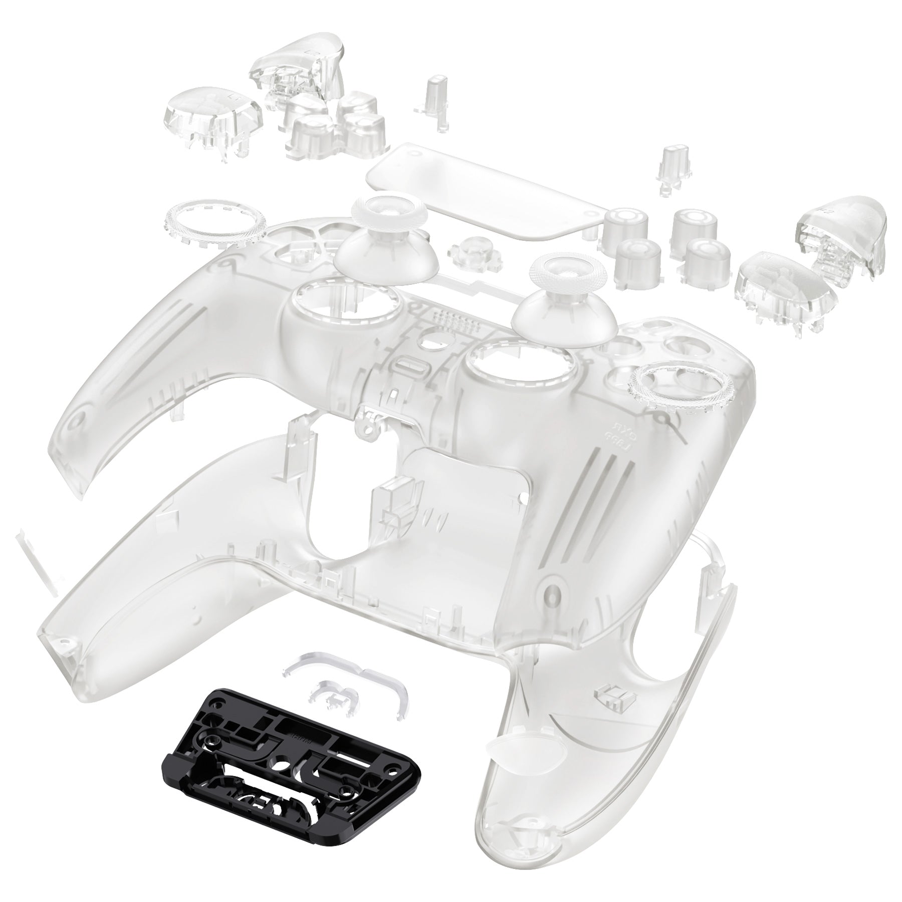 eXtremeRate LUNA Redesigned Replacement Full Set Shells with Buttons Compatible with PS5 Controller BDM-030/040/050 - Glow in Dark - Green eXtremeRate