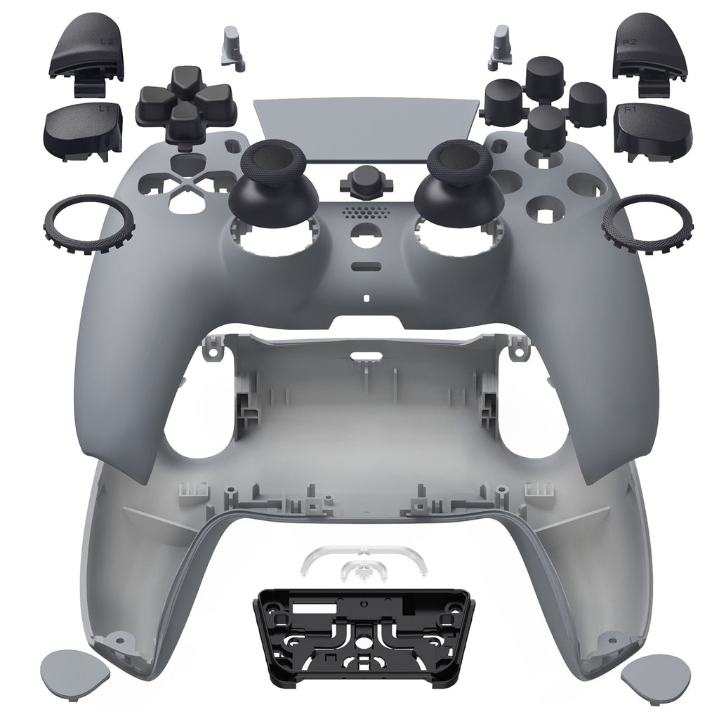 eXtremeRate LUNA Redesigned Replacement Full Set Shells with Buttons Compatible with PS5 Controller BDM-030/040/050 - New Hope Gray eXtremeRate