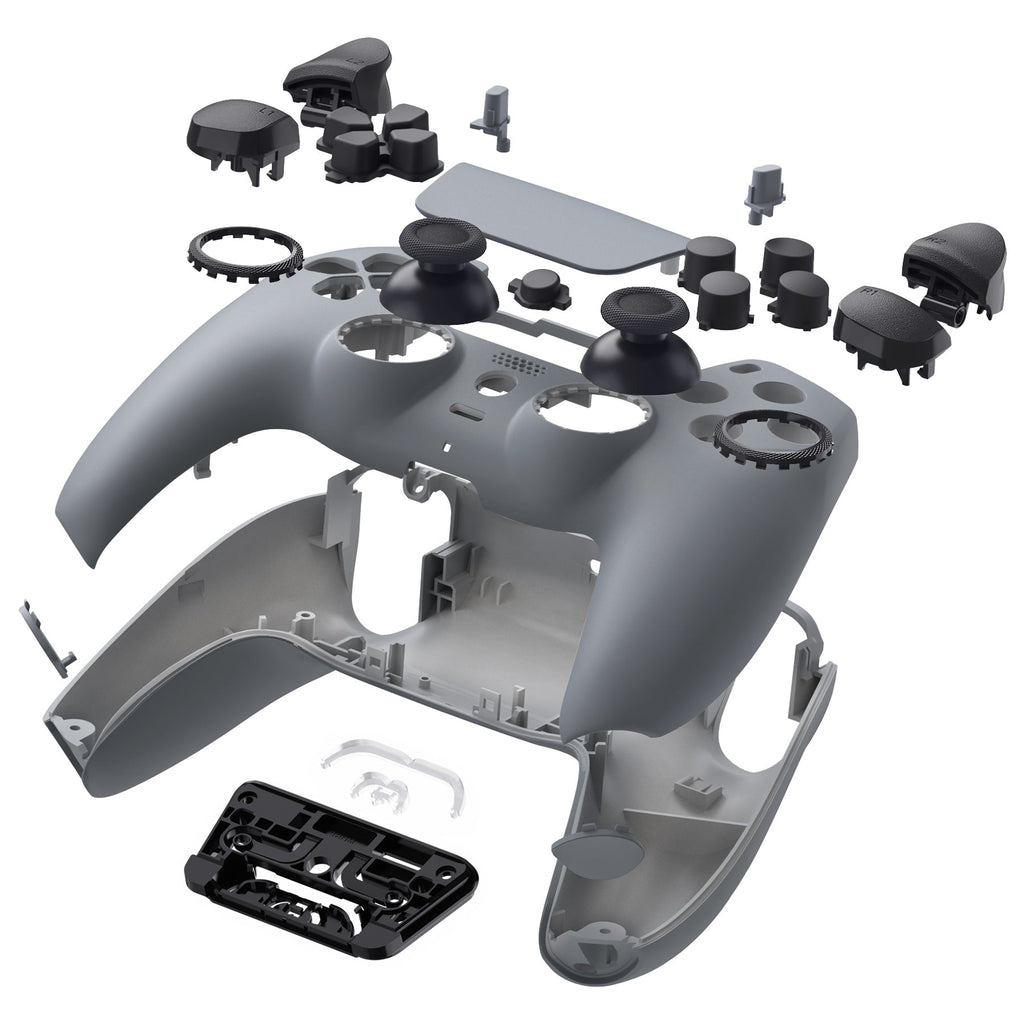 eXtremeRate LUNA Redesigned Replacement Full Set Shells with Buttons Compatible with PS5 Controller BDM-030/040/050 - New Hope Gray eXtremeRate