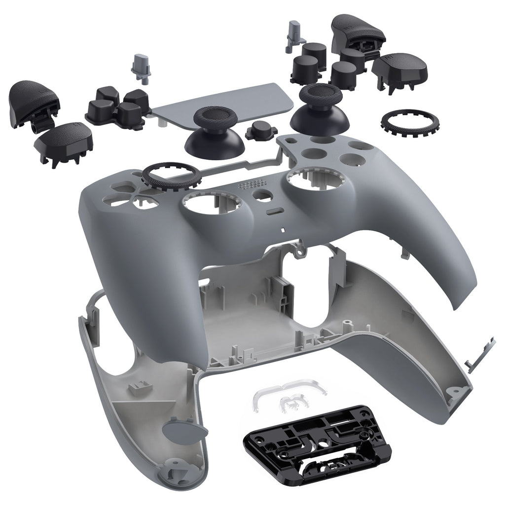 eXtremeRate LUNA Redesigned Replacement Full Set Shells with Buttons Compatible with PS5 Controller BDM-030/040/050 - New Hope Gray eXtremeRate