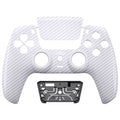 eXtremeRate LUNA Redesigned Replacement Front Shell with Touchpad Compatible with PS5 Controller BDM-010/020/030/040/050 - White Silver Carbon Fiber eXtremeRate