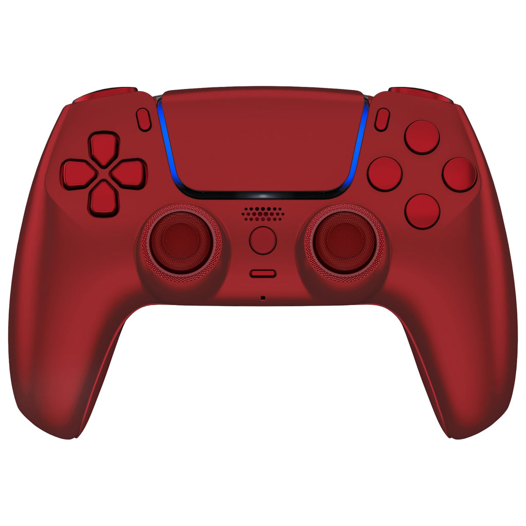 eXtremeRate LUNA Redesigned Replacement Full Set Shells with Buttons Compatible with PS5 Controller BDM-030/040/050 - Scarlet Red eXtremeRate