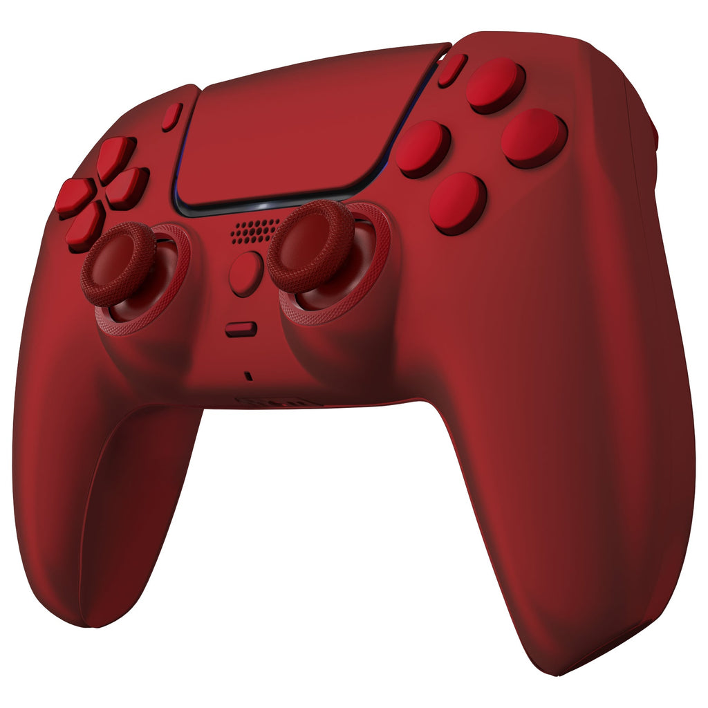 eXtremeRate LUNA Redesigned Replacement Full Set Shells with Buttons Compatible with PS5 Controller BDM-030/040/050 - Scarlet Red eXtremeRate