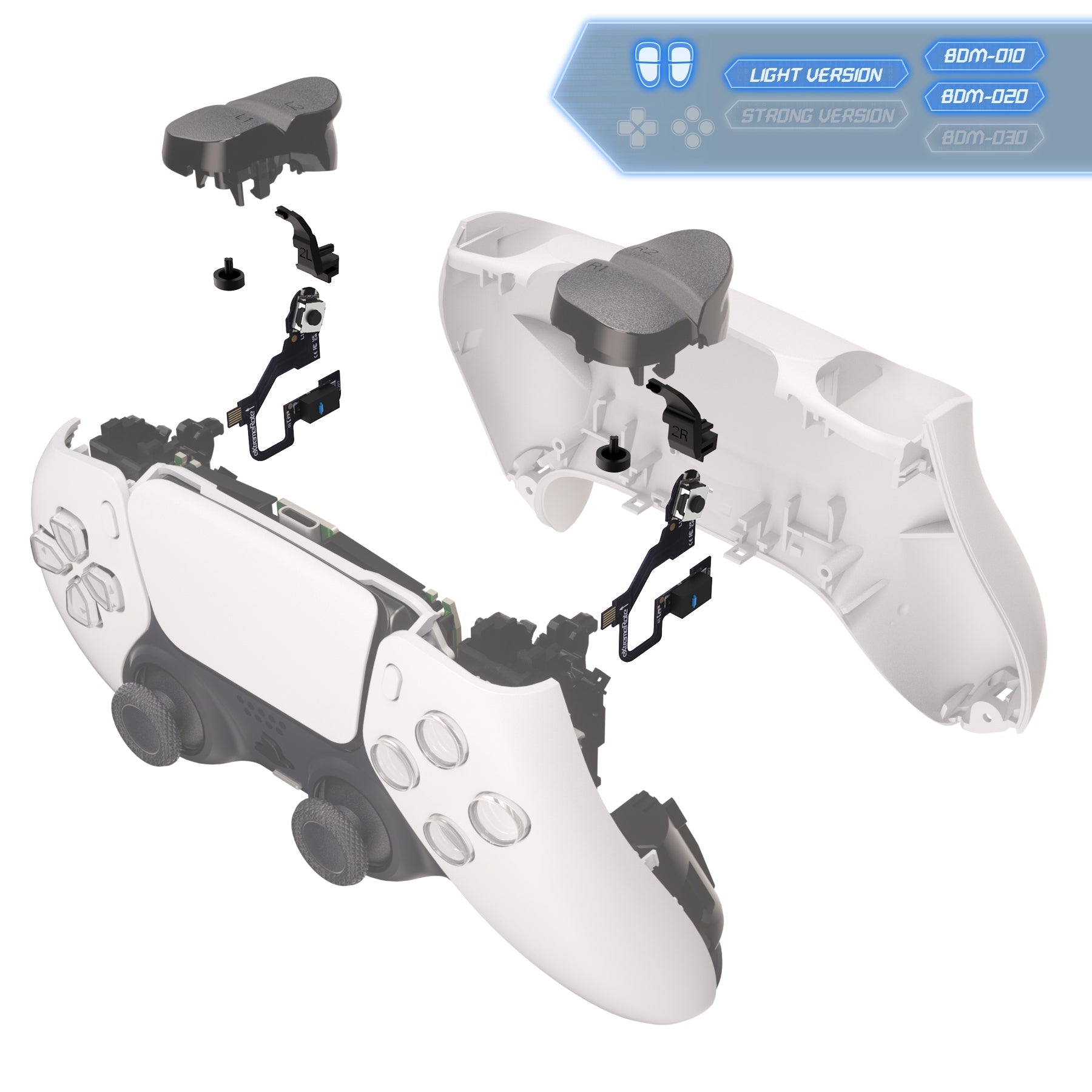eXtremeRate Micro Switch - Light Version Tactile Clicky Hair Trigger Kit V2 for PS5 Controller BDM-010/020 Shoulder Buttons, Ergonomic Micro Switches L2R2 Tactile L1R1 Mouse Click for PS5 Controller eXtremeRate