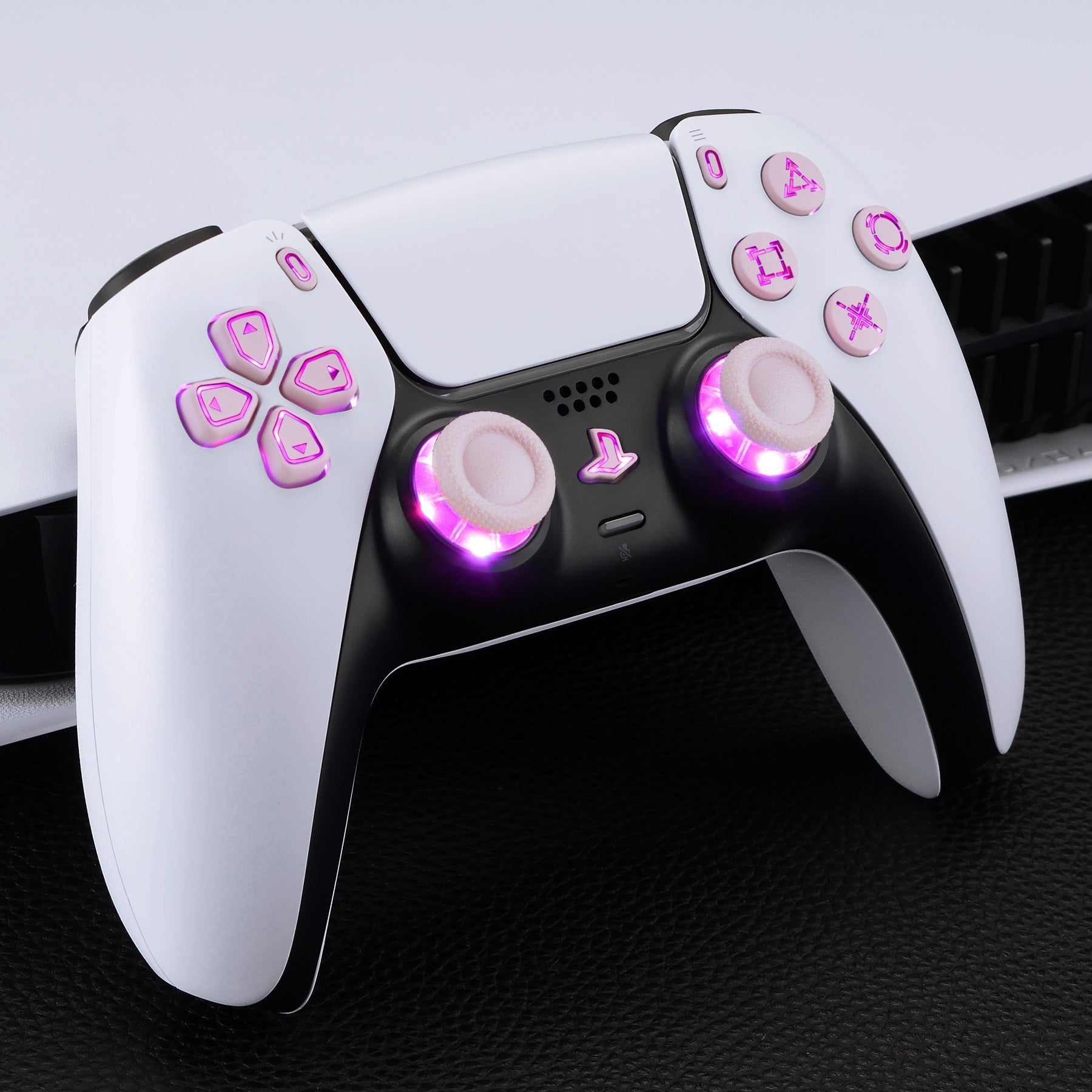eXtremeRate Multi-Colors Luminated Buttons DTF V3 LED Kit for PS5 Controller BDM-030/040/050 - Cherry Blossoms Pink eXtremeRate