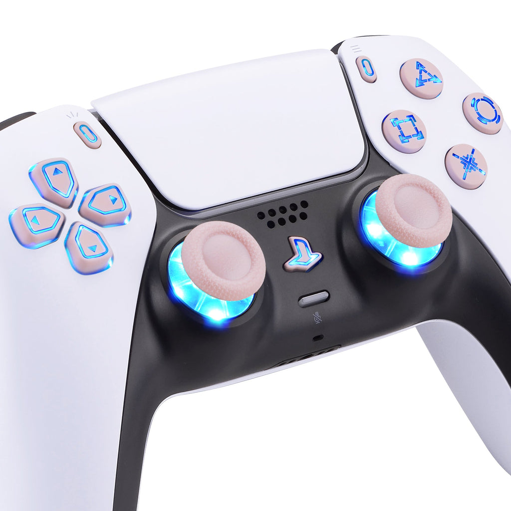 eXtremeRate Multi-Colors Luminated Buttons DTF V3 LED Kit for PS5 Controller BDM-030/040/050 - Cherry Blossoms Pink eXtremeRate