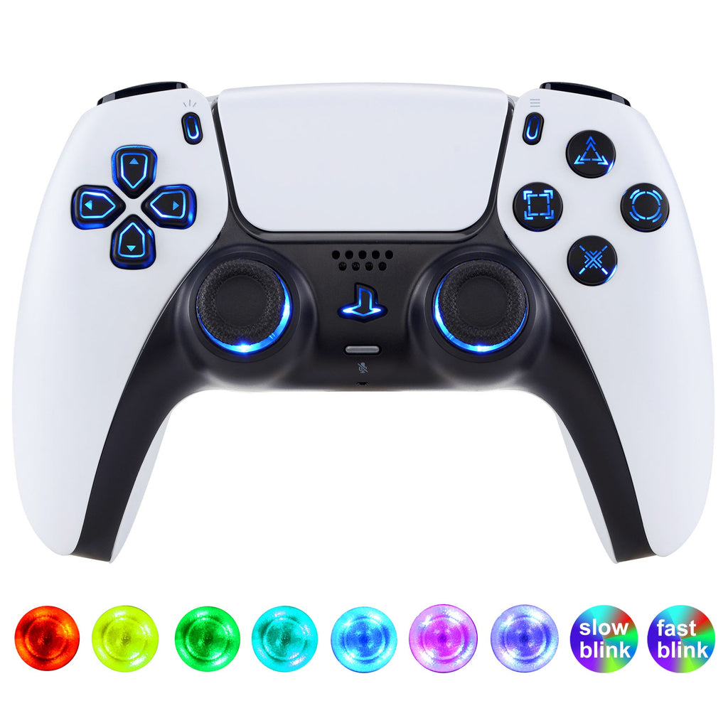 eXtremeRate Multi-Colors Luminated Buttons DTF V4 LED Kit for PS5 Controller BDM-030/040/050/060 - Black eXtremeRate