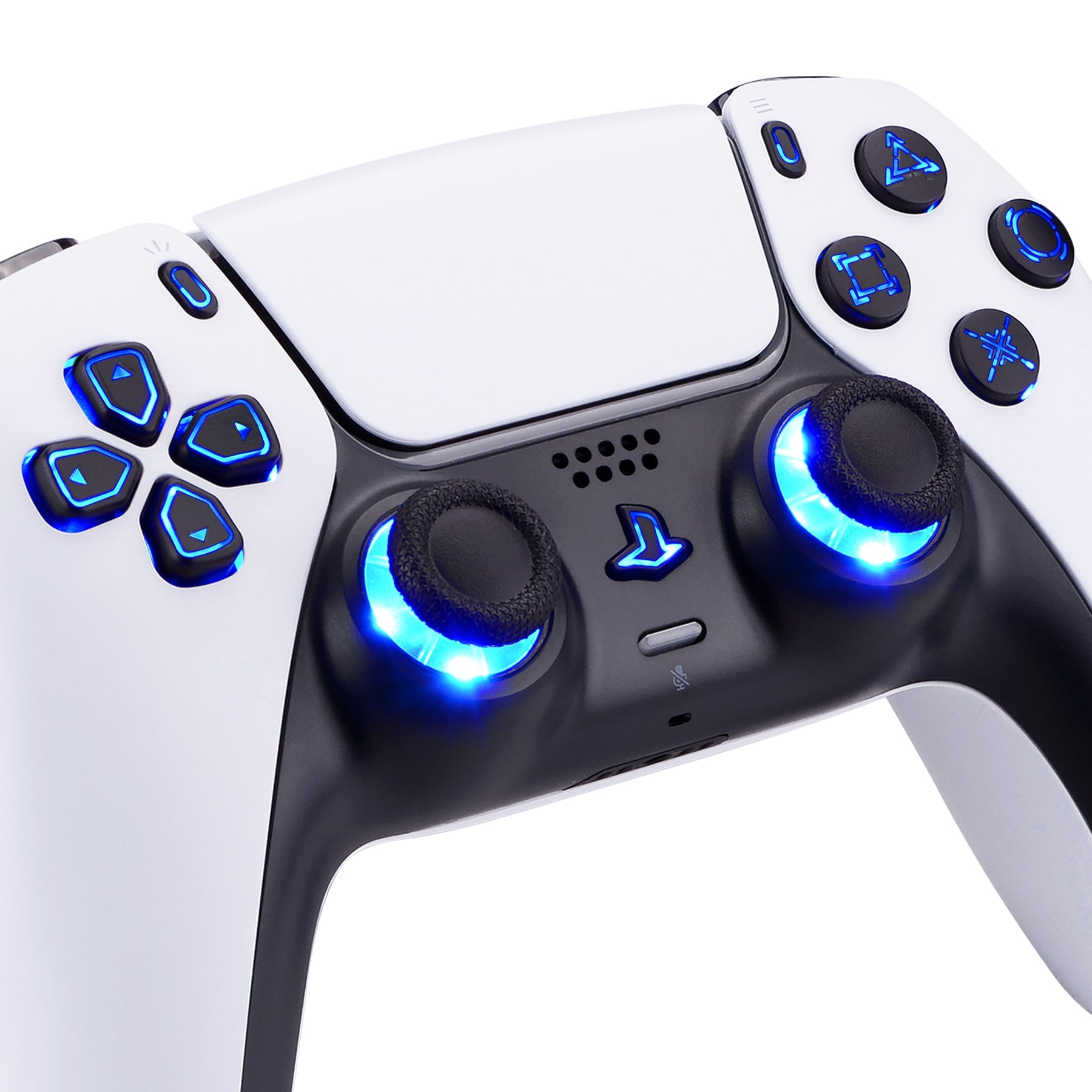 eXtremeRate Multi-Colors Luminated Buttons DTF V4 LED Kit for PS5 Controller BDM-030/040/050/060 - Black eXtremeRate