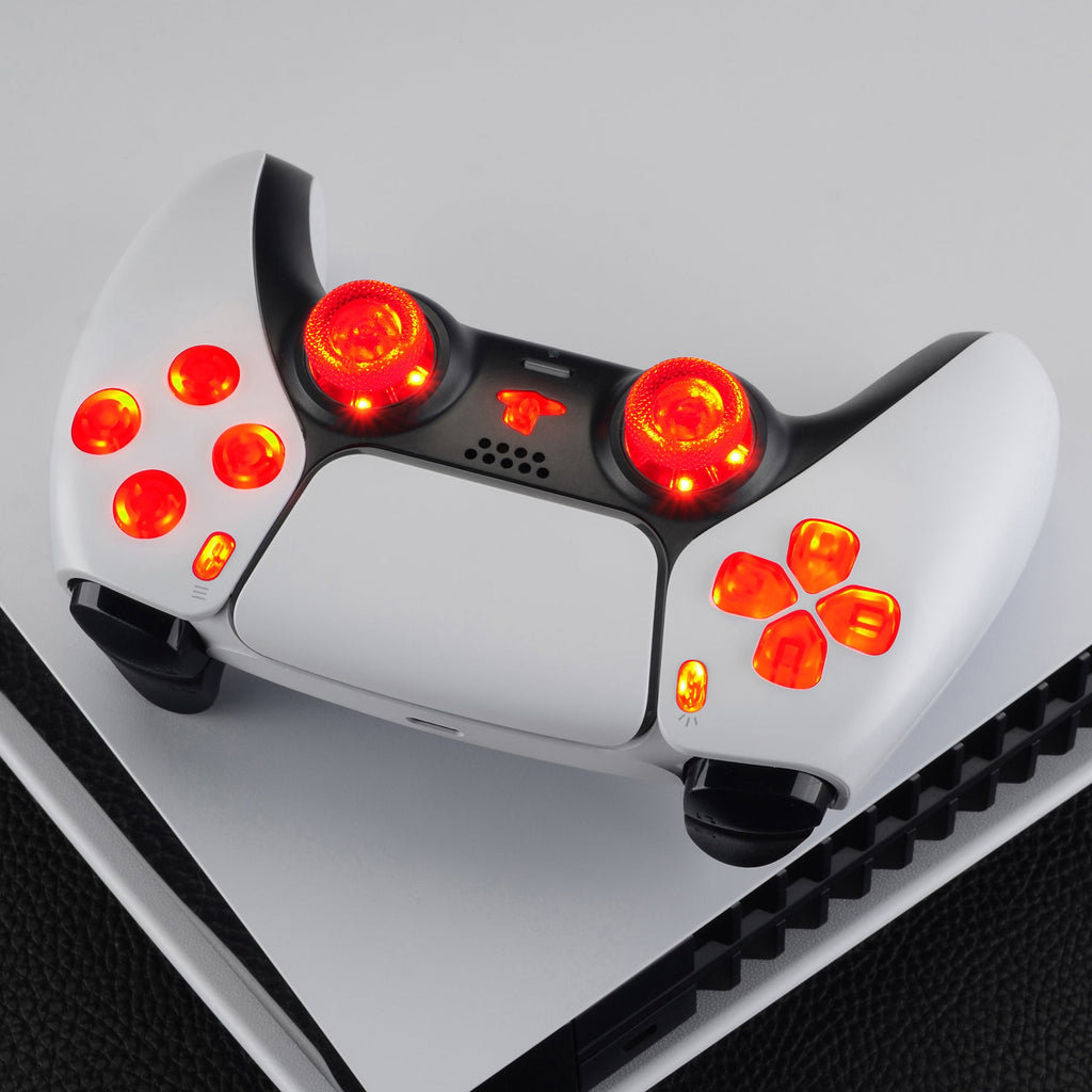 eXtremeRate Multi-Colors Luminated Buttons DTF V4 LED Kit for PS5 Controller BDM-030/040/050/060 - Clear eXtremeRate
