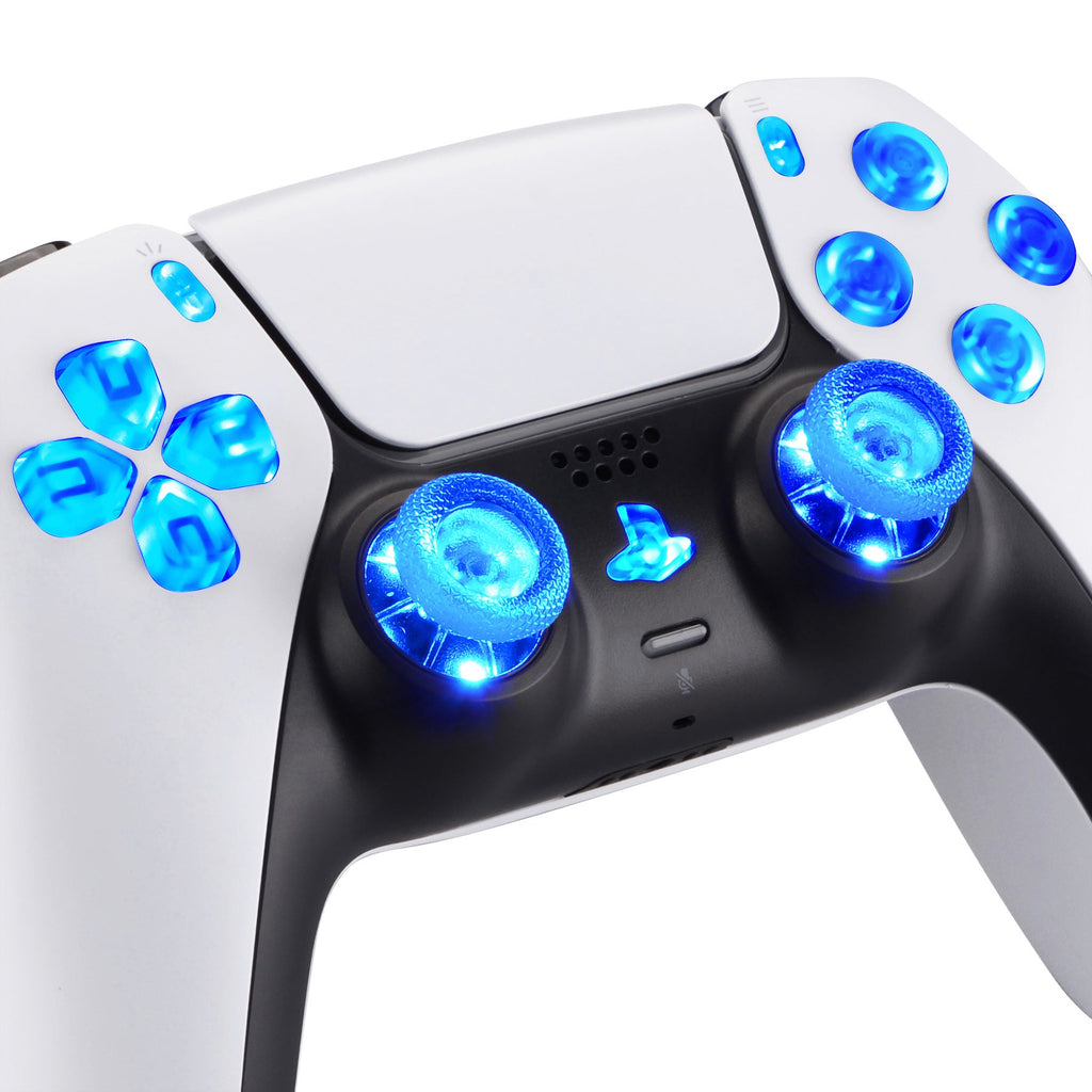 eXtremeRate Multi-Colors Luminated Buttons DTF V4 LED Kit for PS5 Controller BDM-030/040/050/060 - Clear eXtremeRate