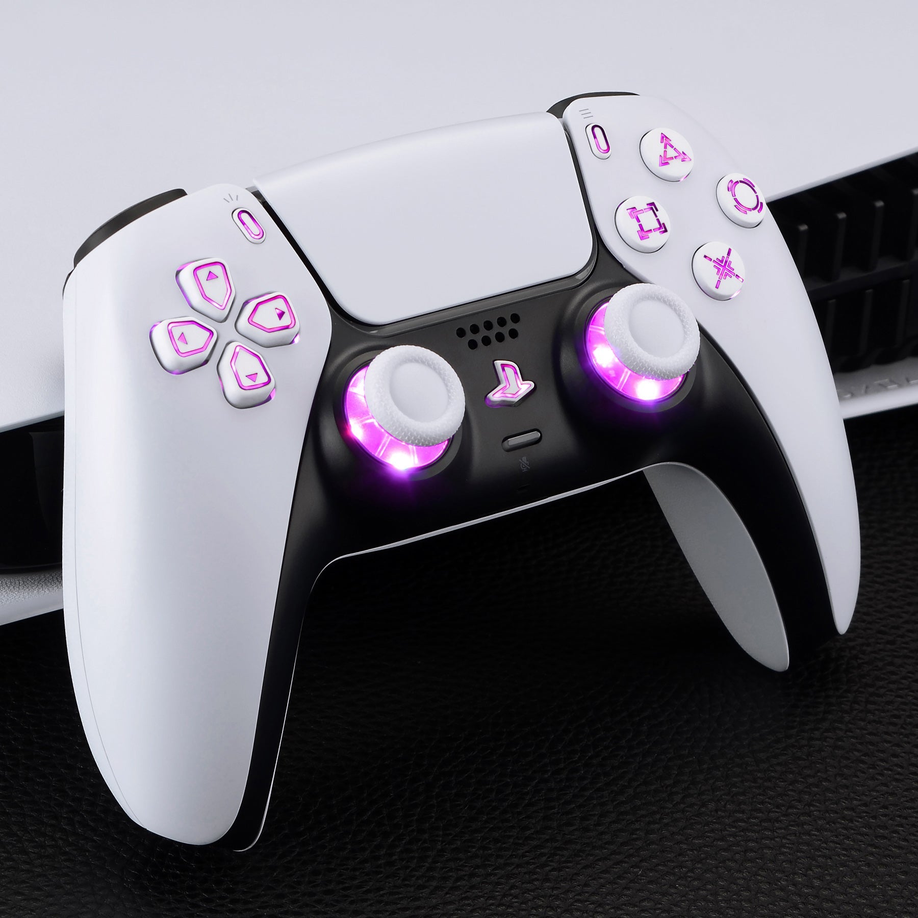 eXtremeRate Multi-Colors Luminated Buttons DTF V4 LED Kit for PS5 Controller BDM-030/040/050/060 - White eXtremeRate