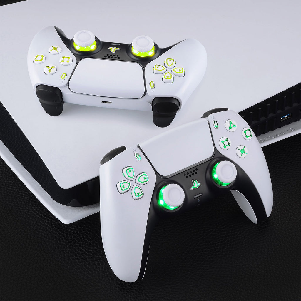 eXtremeRate Multi-Colors Luminated Buttons DTF V4 LED Kit for PS5 Controller BDM-030/040/050/060 - White eXtremeRate