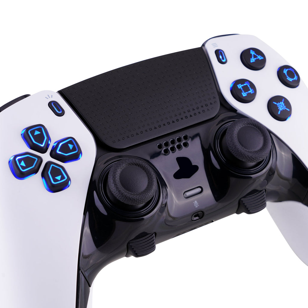 eXtremeRate Multi-Colors Luminated Buttons D&F LED Kit for PS5 Edge Controller - Black Classical Symbols Buttons eXtremeRate