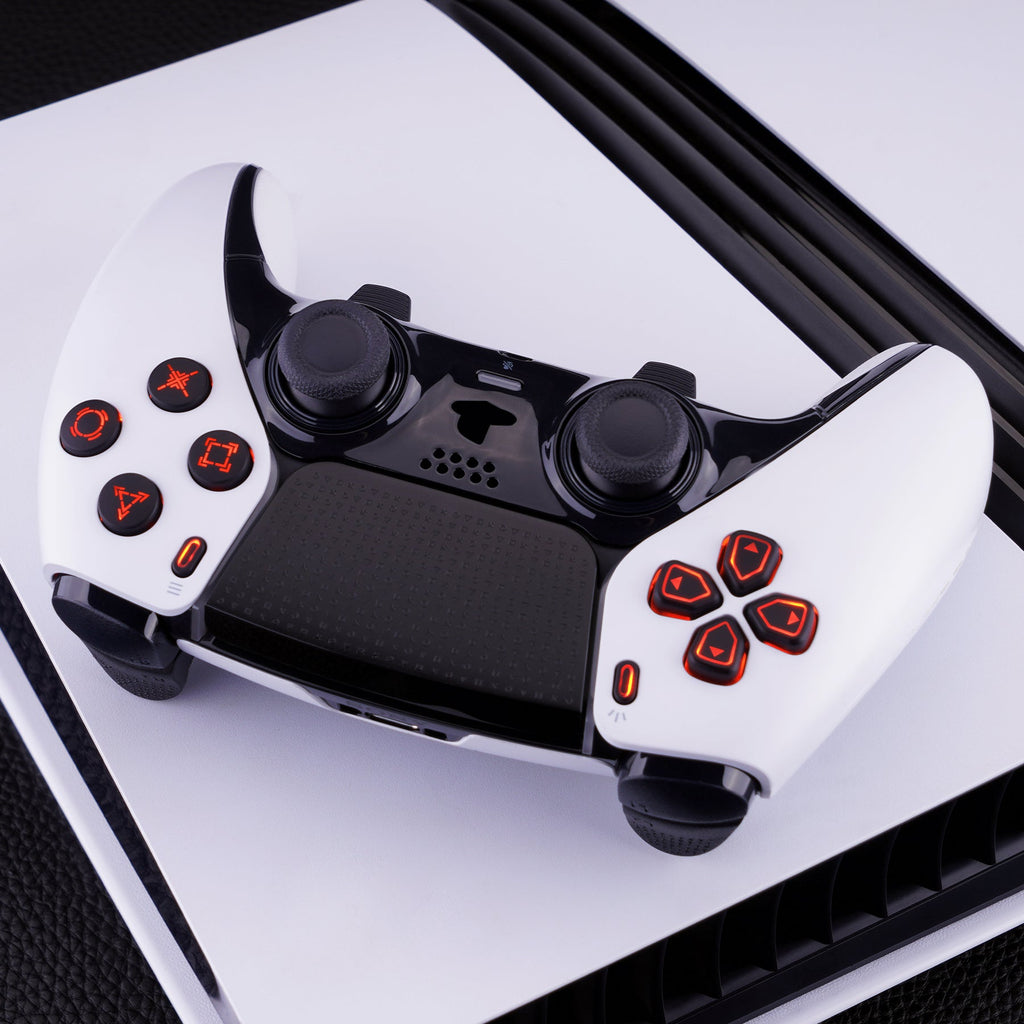 eXtremeRate Multi-Colors Luminated Buttons D&F LED Kit for PS5 Edge Controller - Black Classical Symbols Buttons eXtremeRate