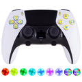eXtremeRate Multi-Colors Luminated Buttons D&F LED Kit for PS5 Edge Controller - Chrome Gold Classical Symbols Buttons eXtremeRate