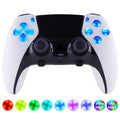 eXtremeRate Multi-Colors Luminated Buttons D&F LED Kit for PS5 Edge Controller - Transparent Clear Buttons eXtremeRate