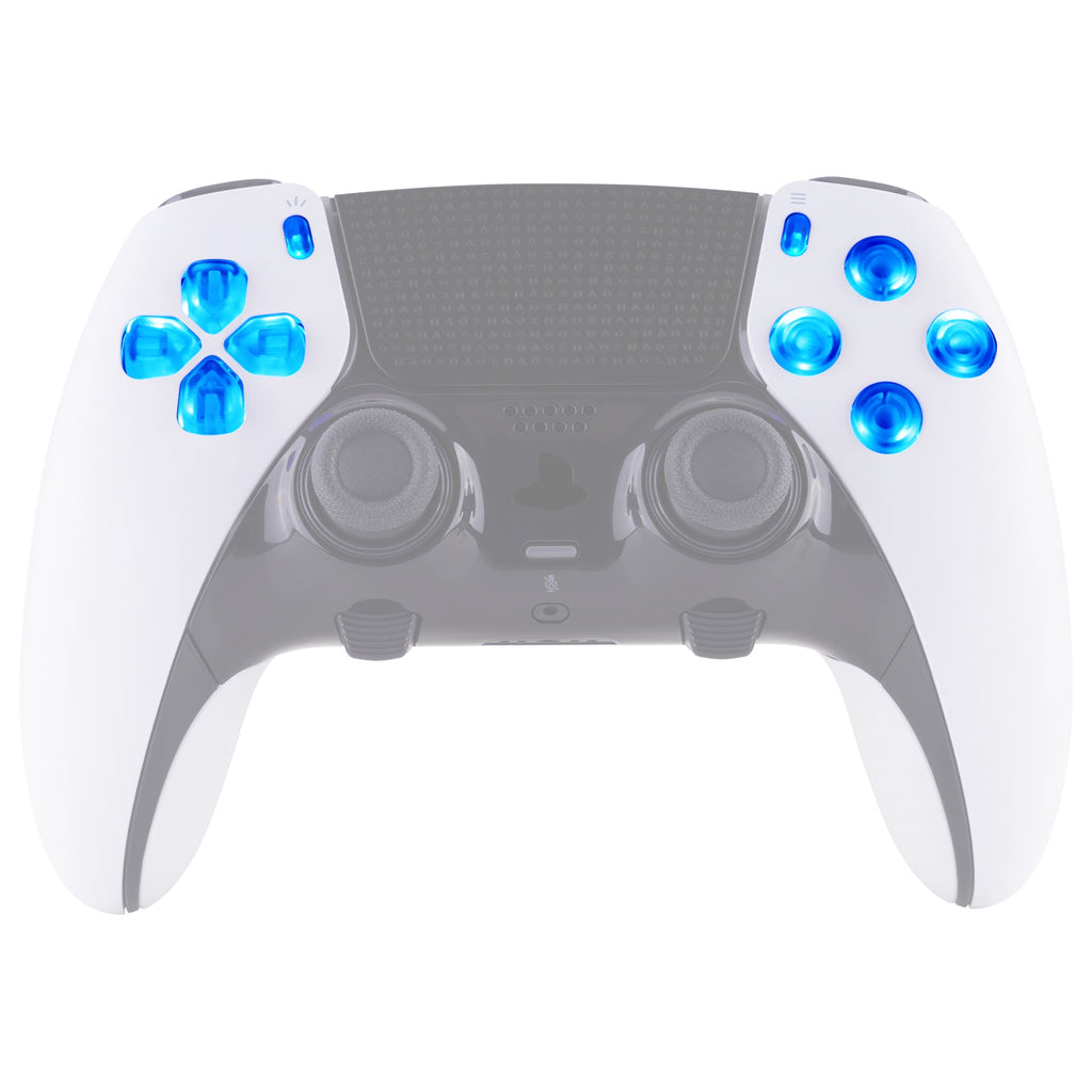 eXtremeRate Multi-Colors Luminated Buttons D&F LED Kit for PS5 Edge Controller - Transparent Clear Buttons eXtremeRate