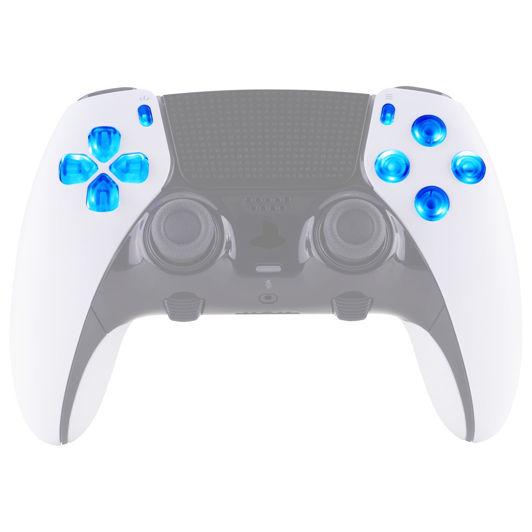 eXtremeRate Multi-Colors Luminated Buttons D&F LED Kit for PS5 Edge Controller - Transparent Clear Buttons eXtremeRate