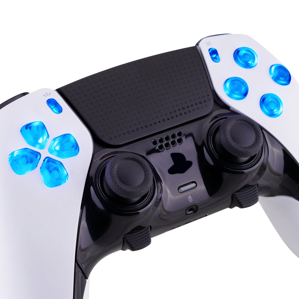eXtremeRate Multi-Colors Luminated Buttons D&F LED Kit for PS5 Edge Controller - Transparent Clear Buttons eXtremeRate
