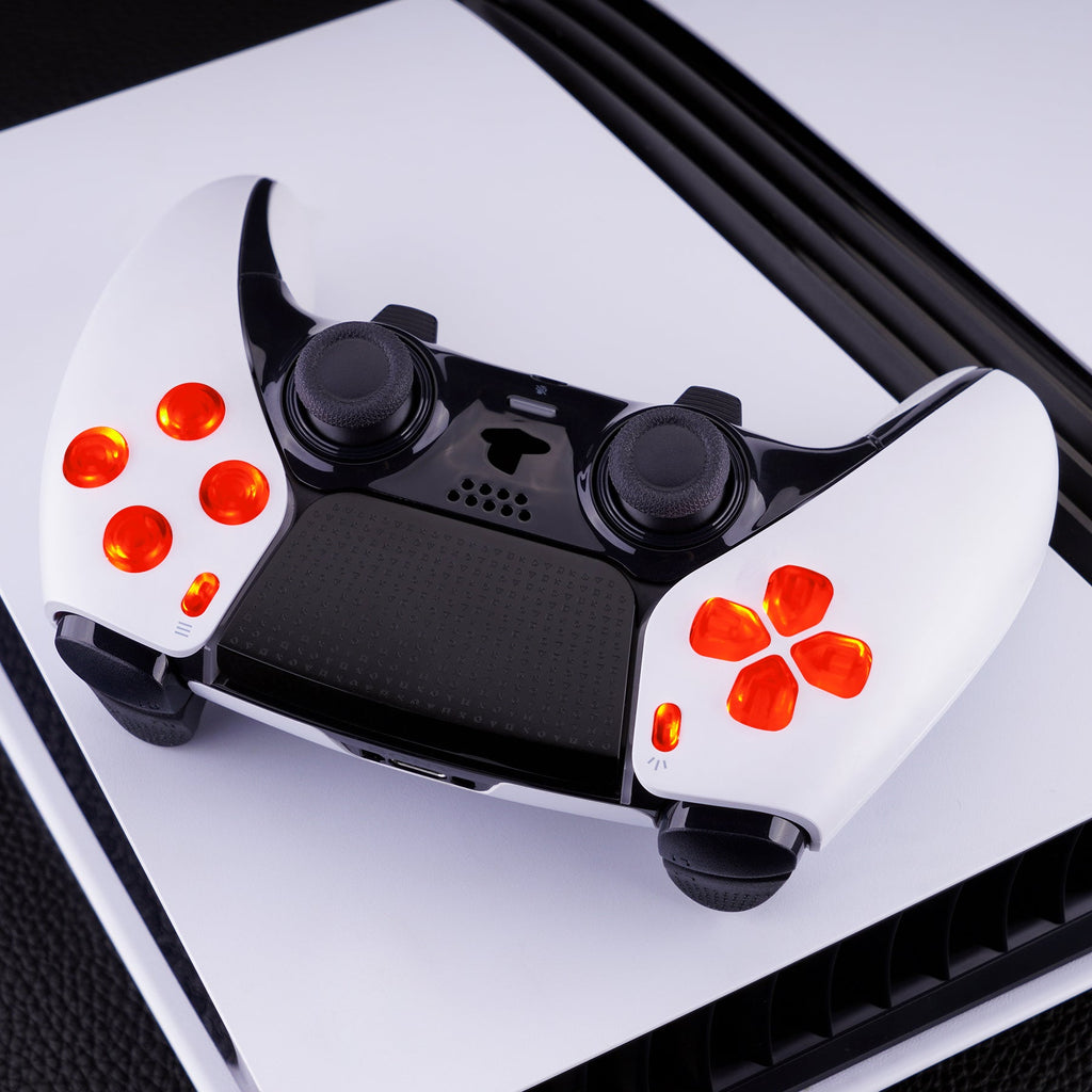 eXtremeRate Multi-Colors Luminated Buttons D&F LED Kit for PS5 Edge Controller - Transparent Clear Buttons eXtremeRate