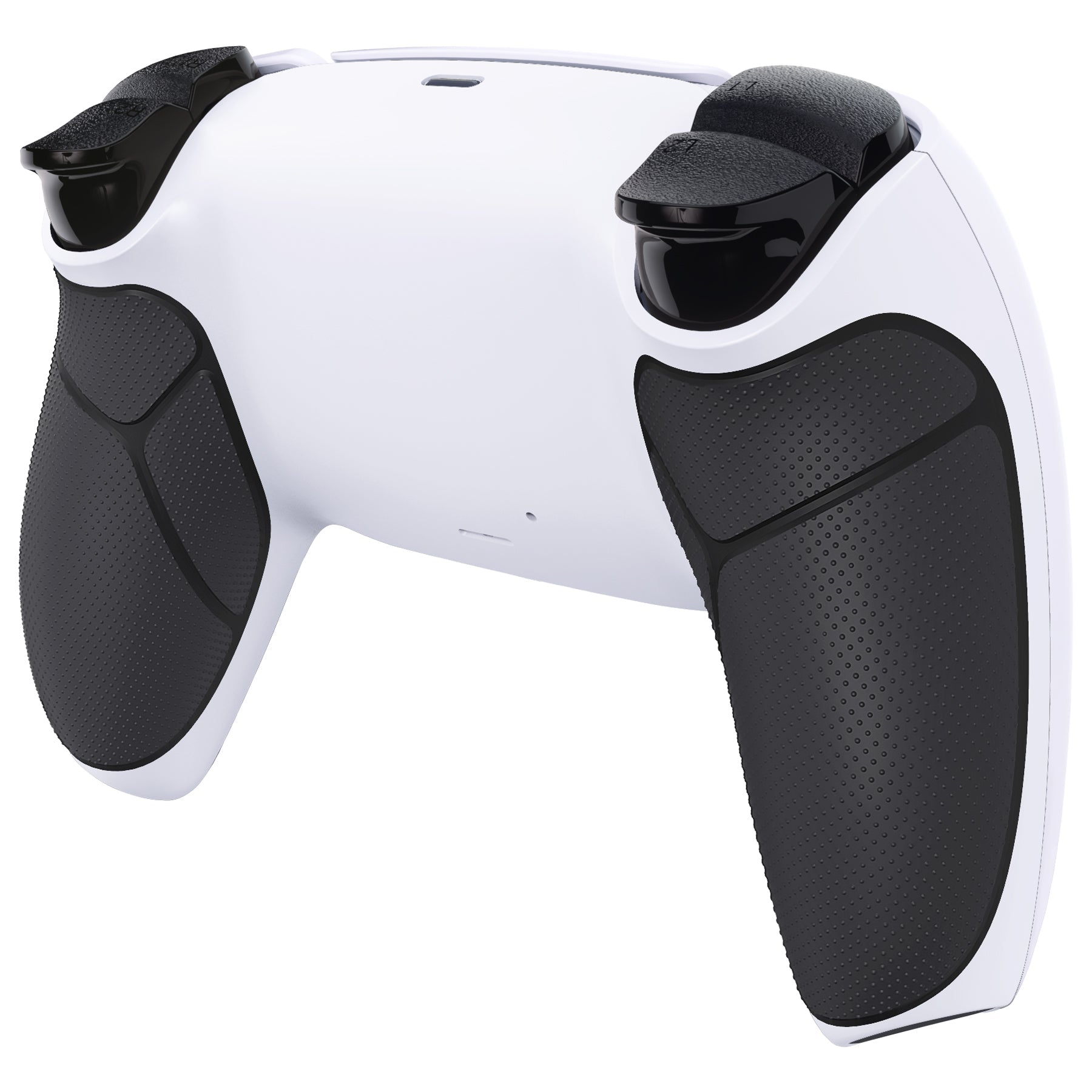 eXtremeRate Performance Grip Replacement Back Housing Bottom Shell Compatible with PS5 Controller BDM-010/020/030/040/050 - Rubberized Black White eXtremeRate