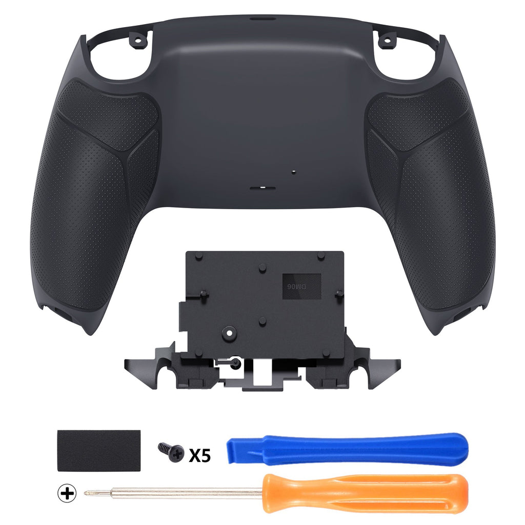eXtremeRate Performance Grip Replacement Back Housing Bottom Shell for PS5 Controller BDM-010/020/030/040/050/060 - Rubberized Classic Gray & Dark Gray eXtremeRate