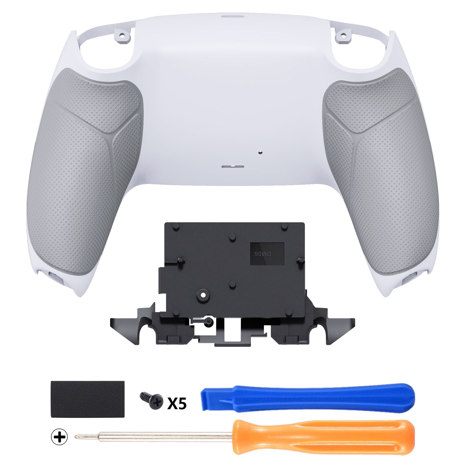 eXtremeRate Performance Grip Replacement Back Housing Bottom Shell for PS5 Controller BDM-010/020/030/040/050/060 - Rubberized White eXtremeRate