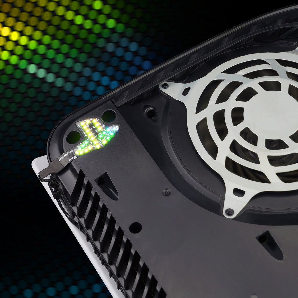 eXtremeRate RGB RAINBOW Logo LED Kit for PS5 Disc & Digital Edition Console (2020 CFI-1 Series) - 7 Colors 40 Effects eXtremeRate